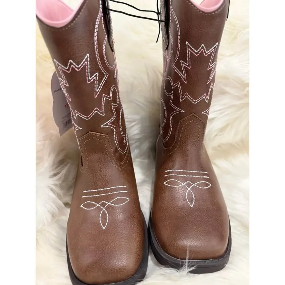 Wonder Nation Girls Size 1 Little‎ Girls Western Cowgirl Cowboy Boots Southern